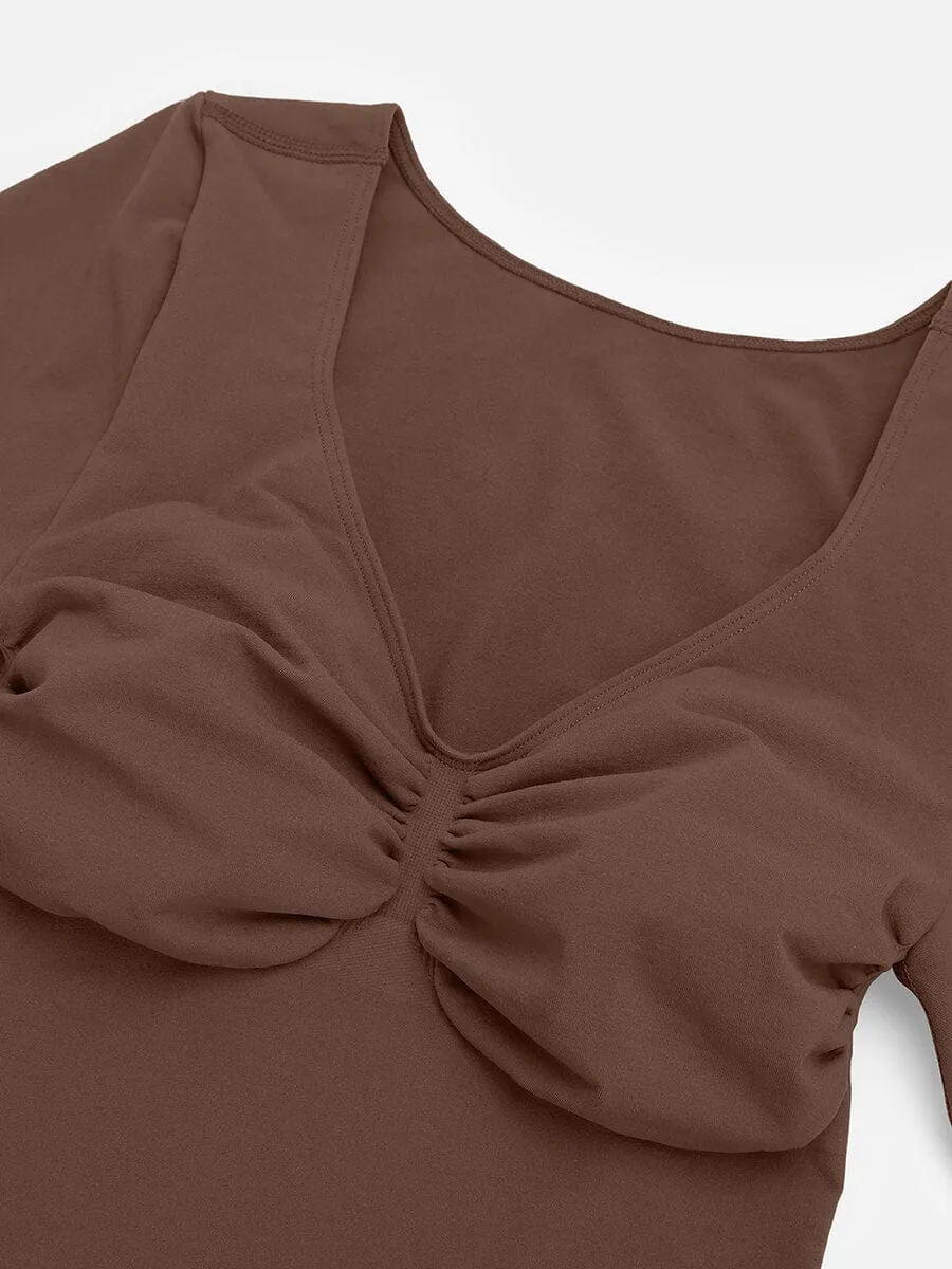 Long Sleeve Snatching Thong Bodysuit