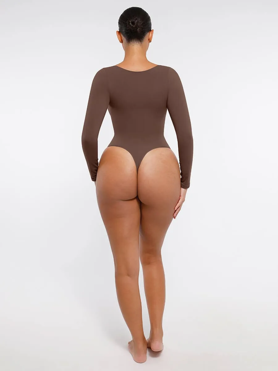 Long Sleeve Snatching Thong Bodysuit