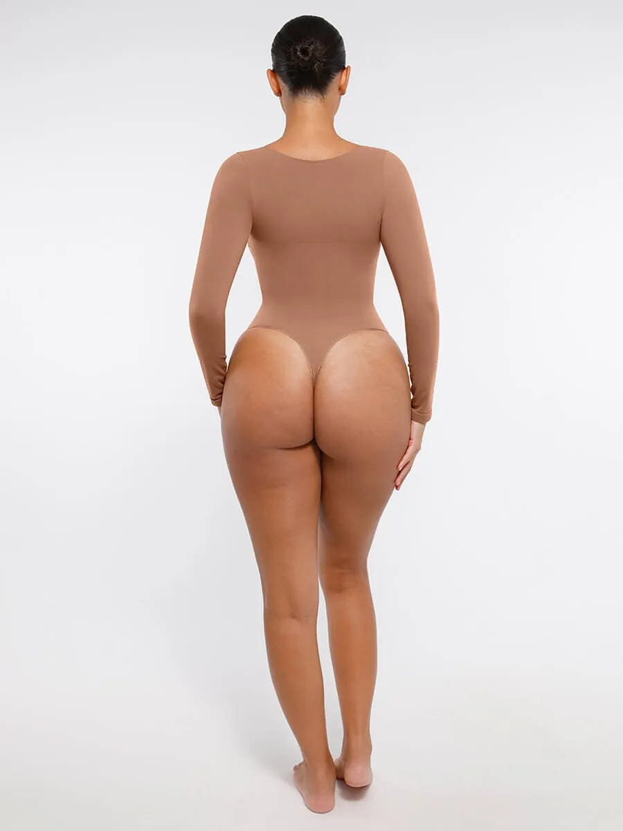 Long Sleeve Snatching Thong Bodysuit