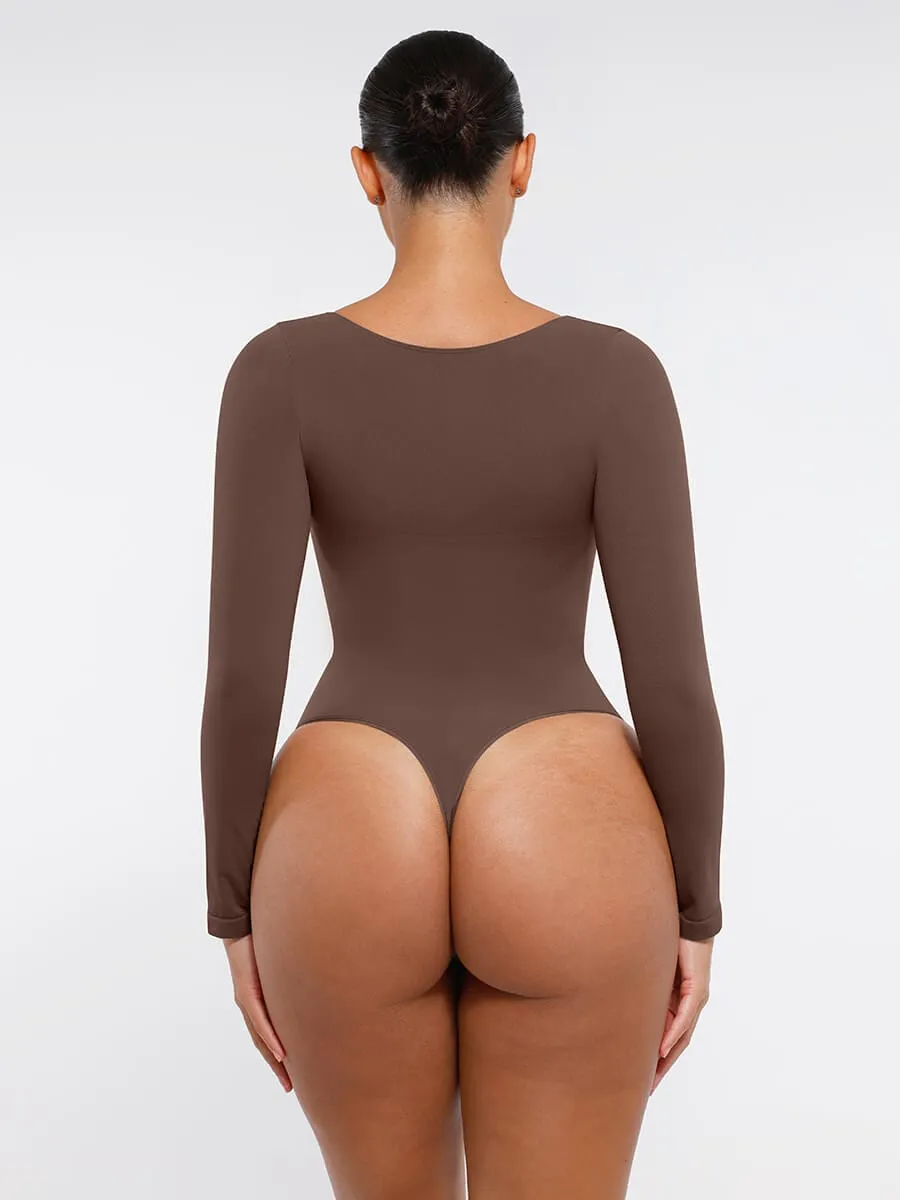 Long Sleeve Snatching Thong Bodysuit