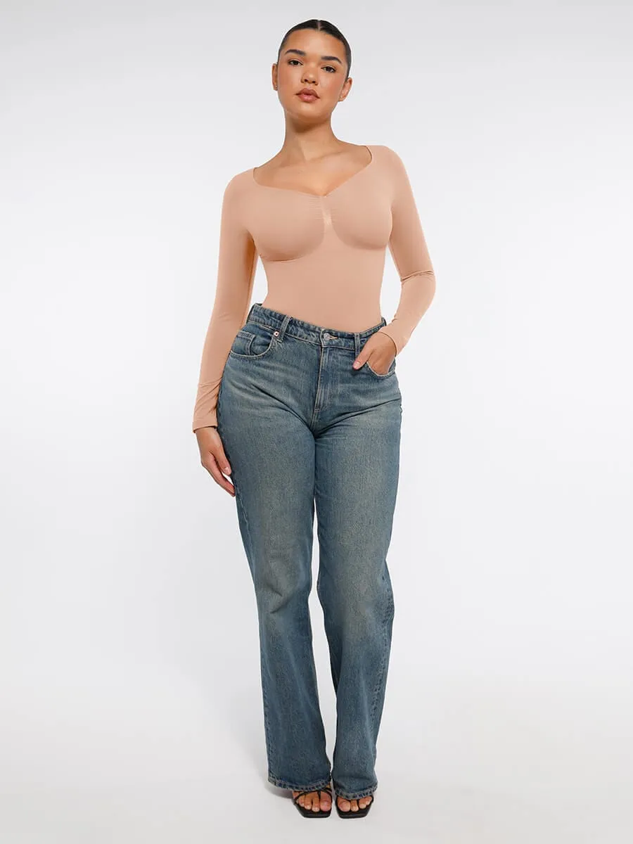 Long Sleeve Snatching Thong Bodysuit