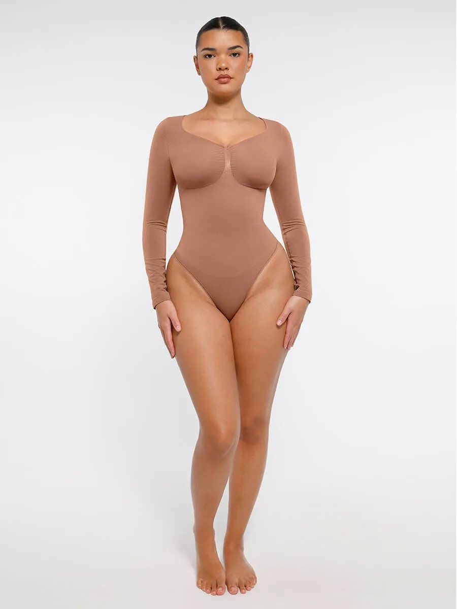 Long Sleeve Snatching Thong Bodysuit