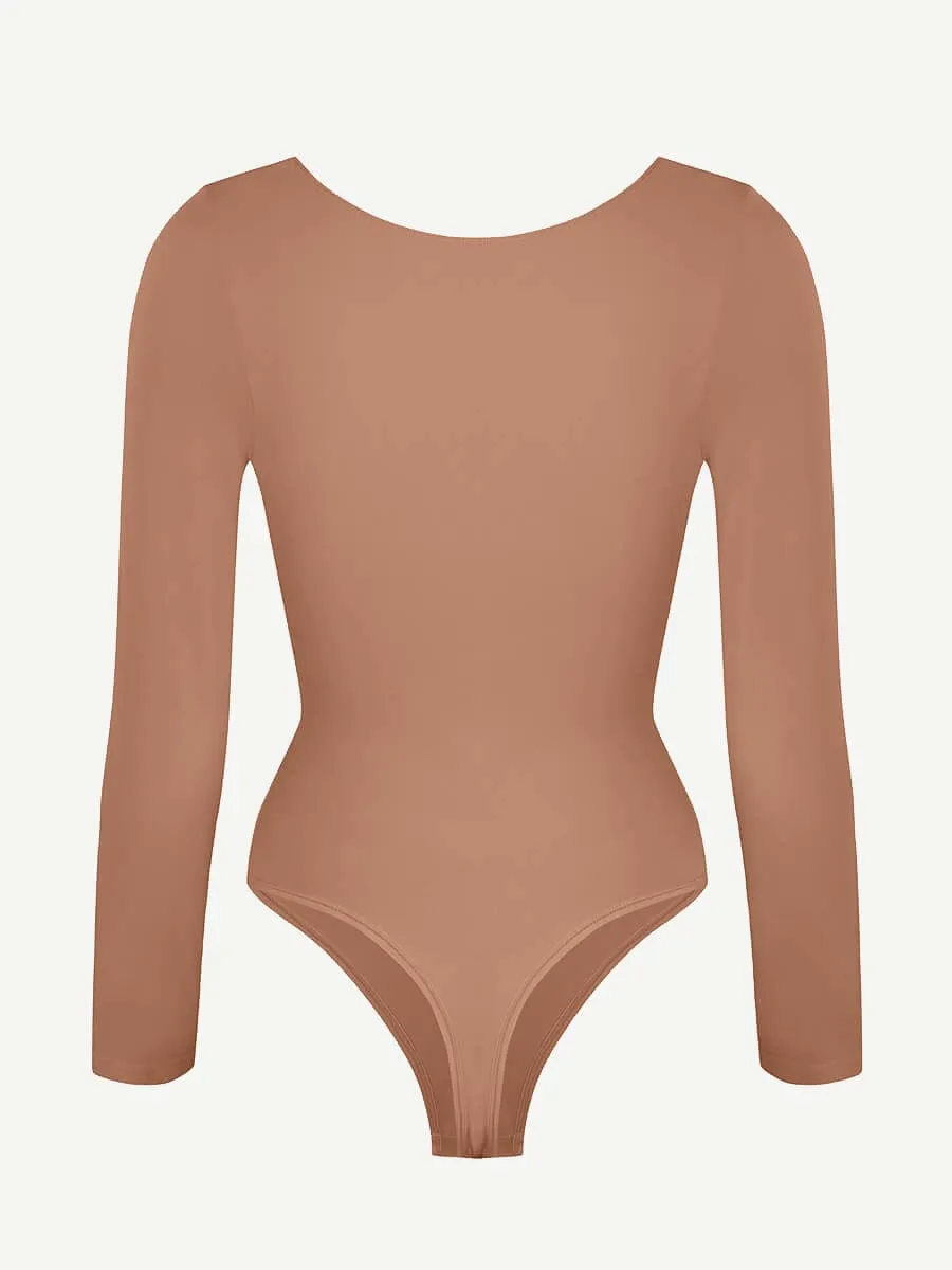 Long Sleeve Snatching Thong Bodysuit