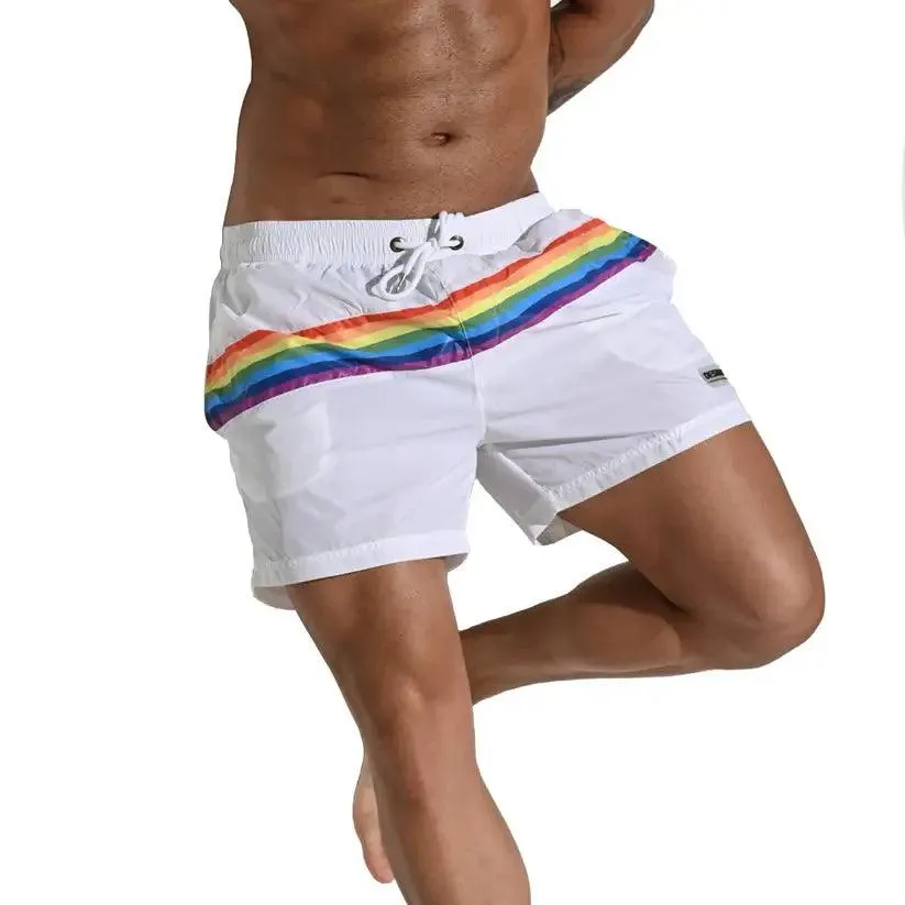 Men's Board Shorts Pride Rainbow Beach Short for Men with Pockets