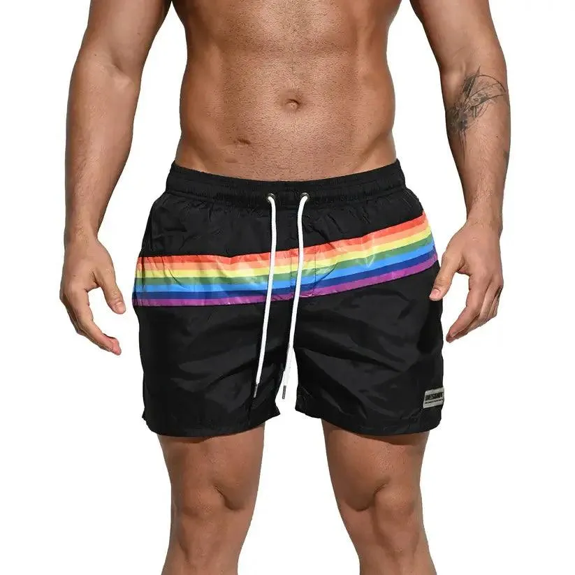 Men's Board Shorts Pride Rainbow Beach Short for Men with Pockets