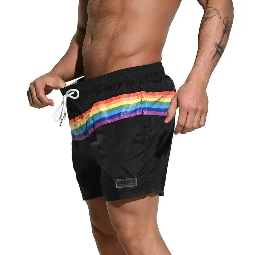 Men's Board Shorts Pride Rainbow Beach Short for Men with Pockets