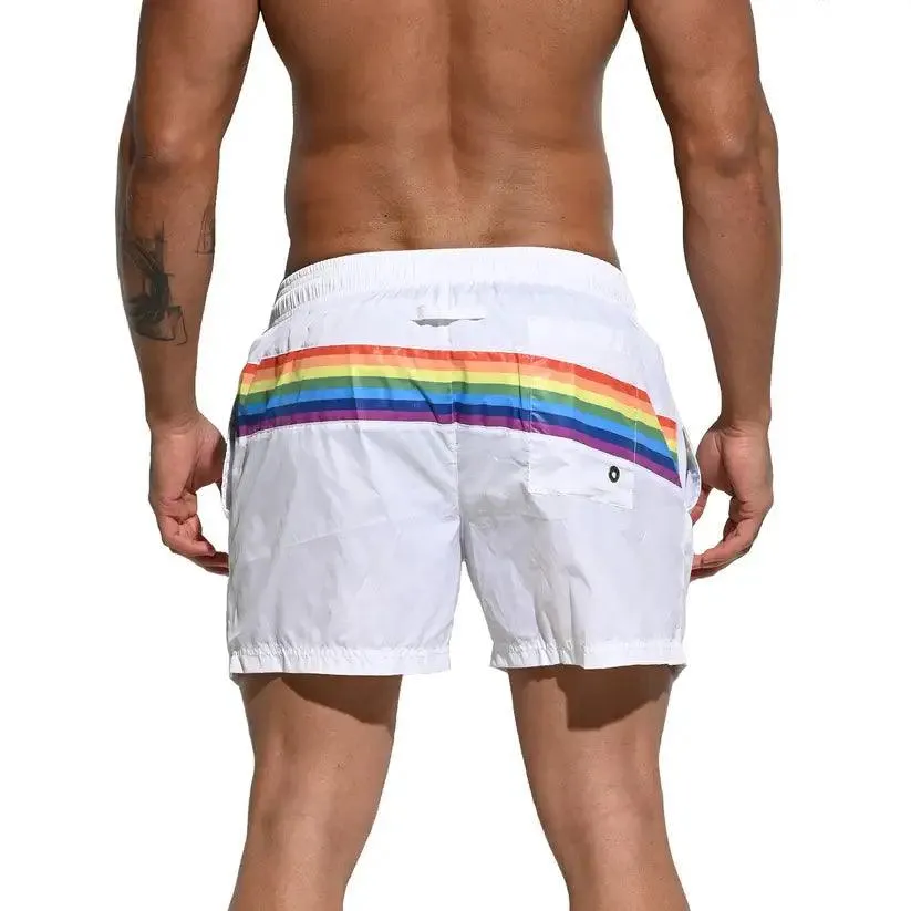 Men's Board Shorts Pride Rainbow Beach Short for Men with Pockets