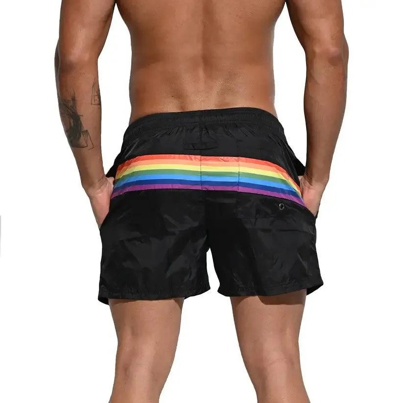 Men's Board Shorts Pride Rainbow Beach Short for Men with Pockets