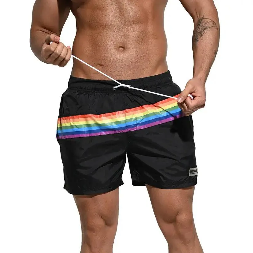 Men's Board Shorts Pride Rainbow Beach Short for Men with Pockets