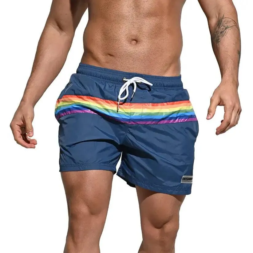 Men's Board Shorts Pride Rainbow Beach Short for Men with Pockets