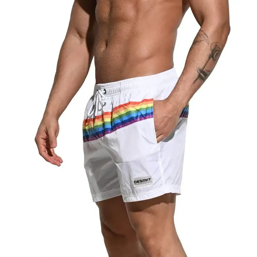 Men's Board Shorts Pride Rainbow Beach Short for Men with Pockets