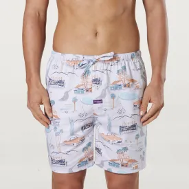 Men's Palm Springs Cotton Sleep Shorts - White