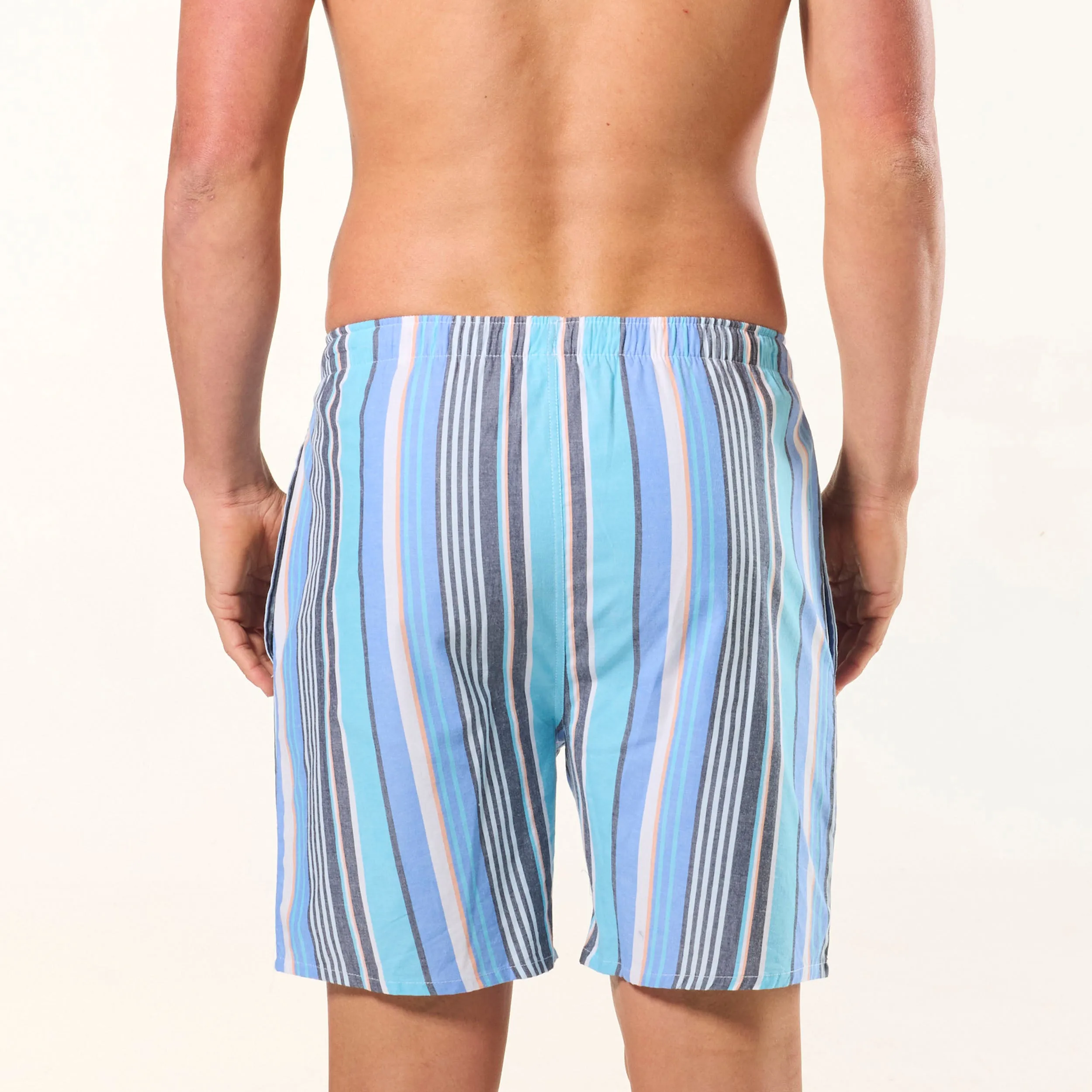 Men's Park Stripe Cotton Sleep Shorts - Blue
