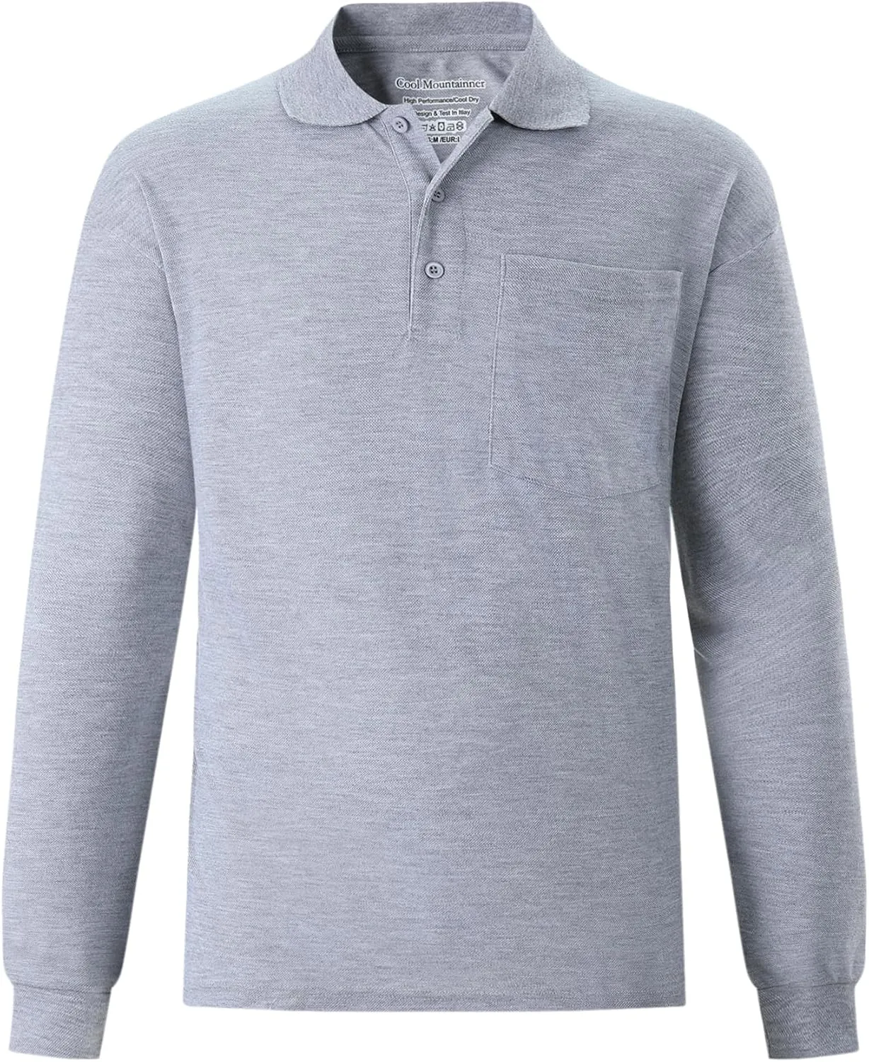 Men's Polo Shirts Long Sleeve Classic Quick Dry Moisture Wicking Tactical Golf Shirts for Men with Pocket Causal Athletic