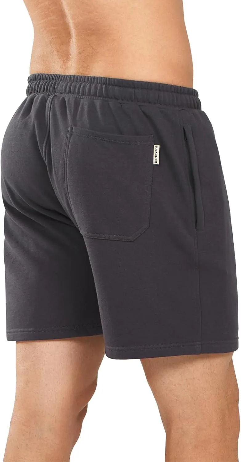 NORTHYARD Men's Sweat Shorts 5" with Pockets Cotton Drawstring Summer Workout Casual Lounge Shorts
