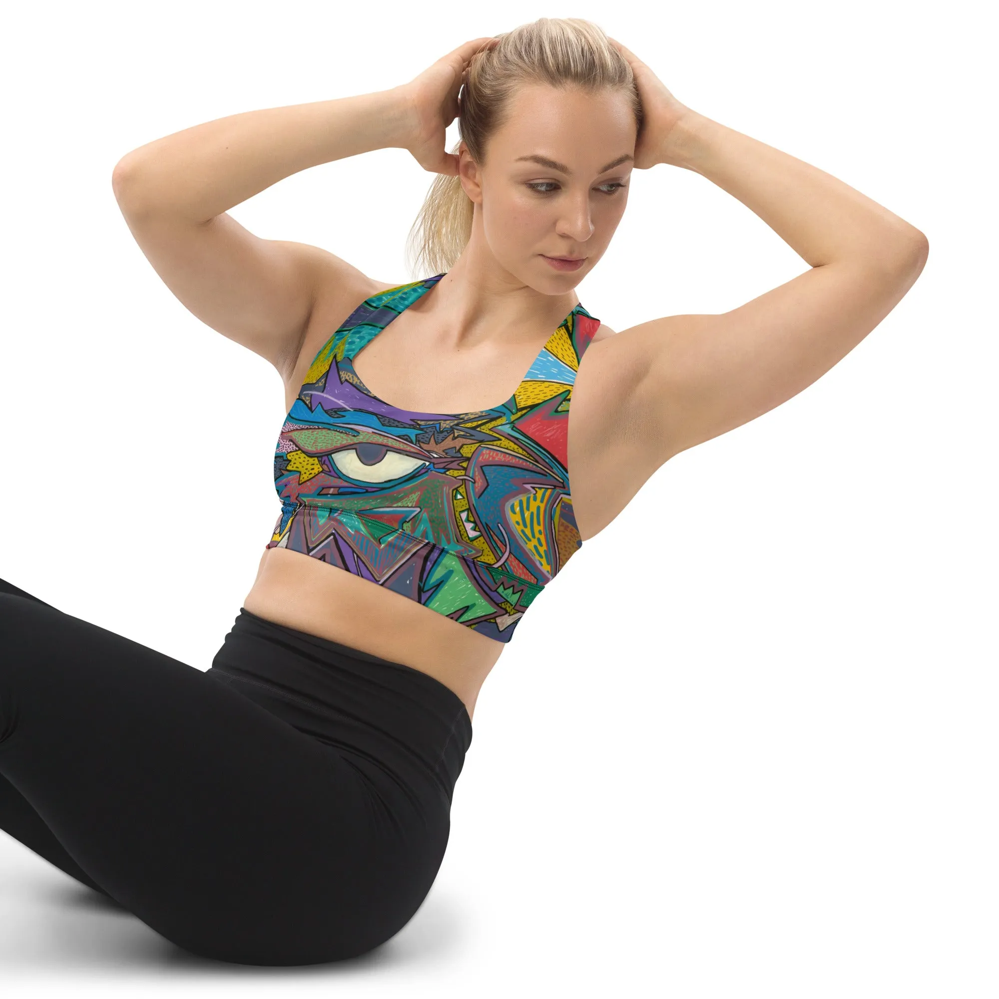 One eyed Graffiti Longline sports bra