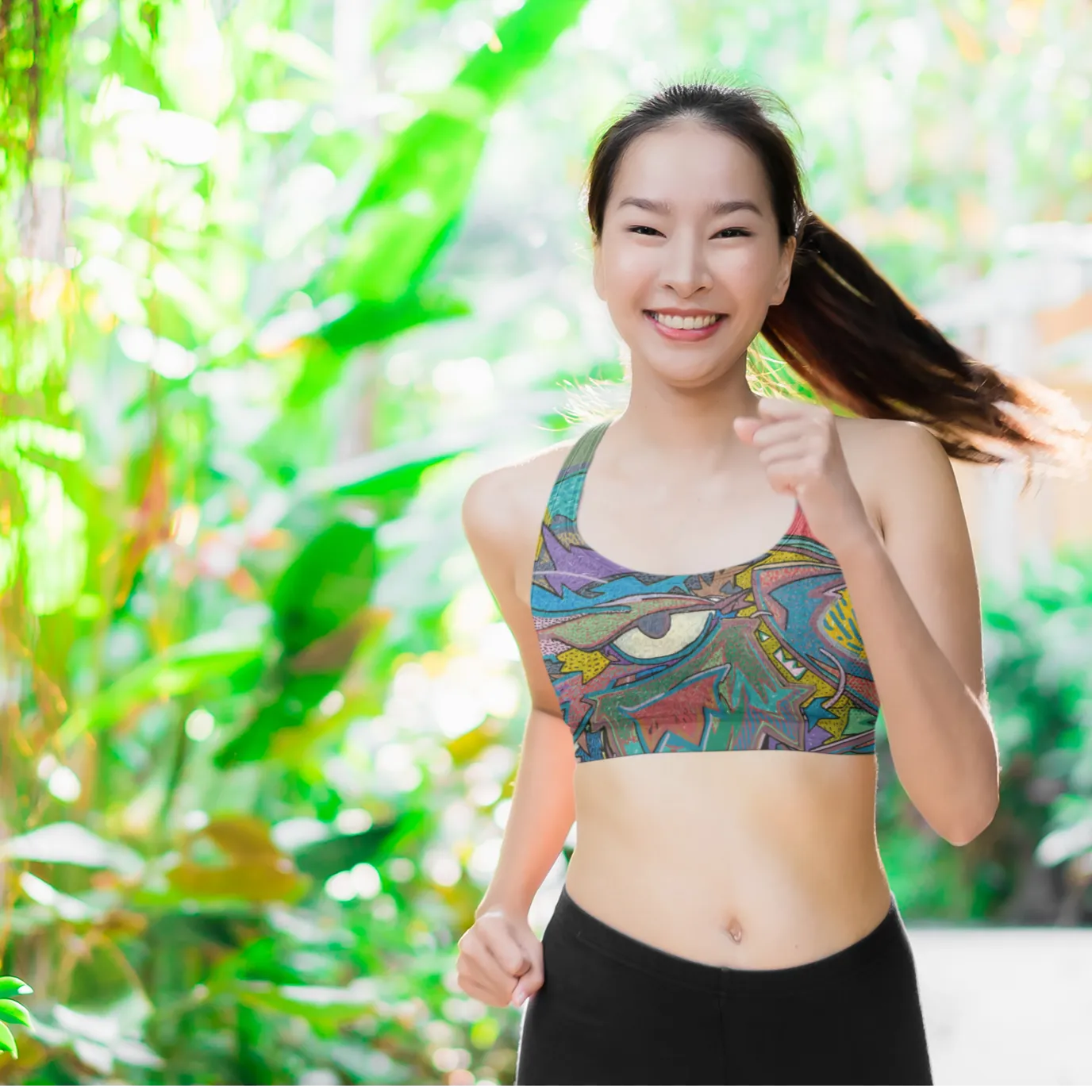 One eyed Graffiti Longline sports bra