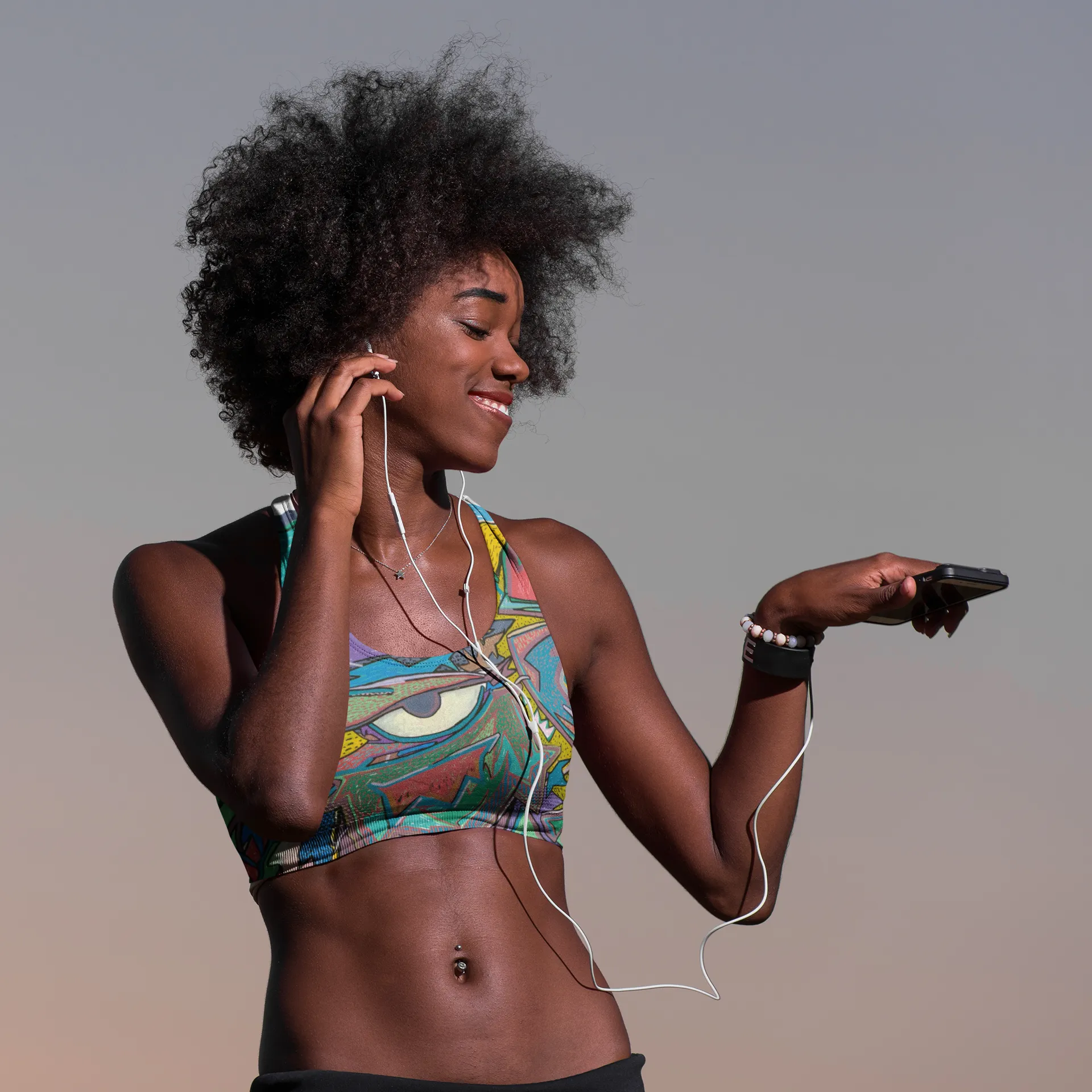 One eyed Graffiti Longline sports bra