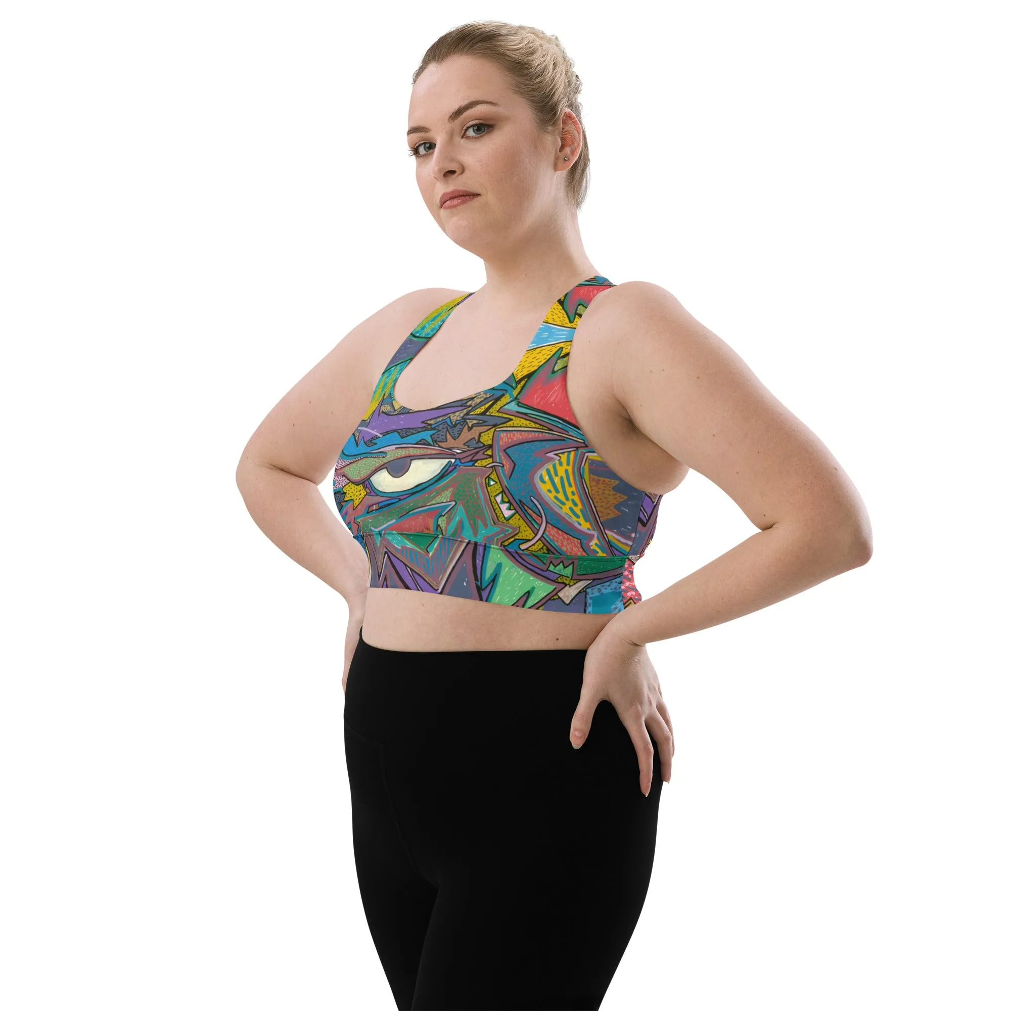 One eyed Graffiti Longline sports bra