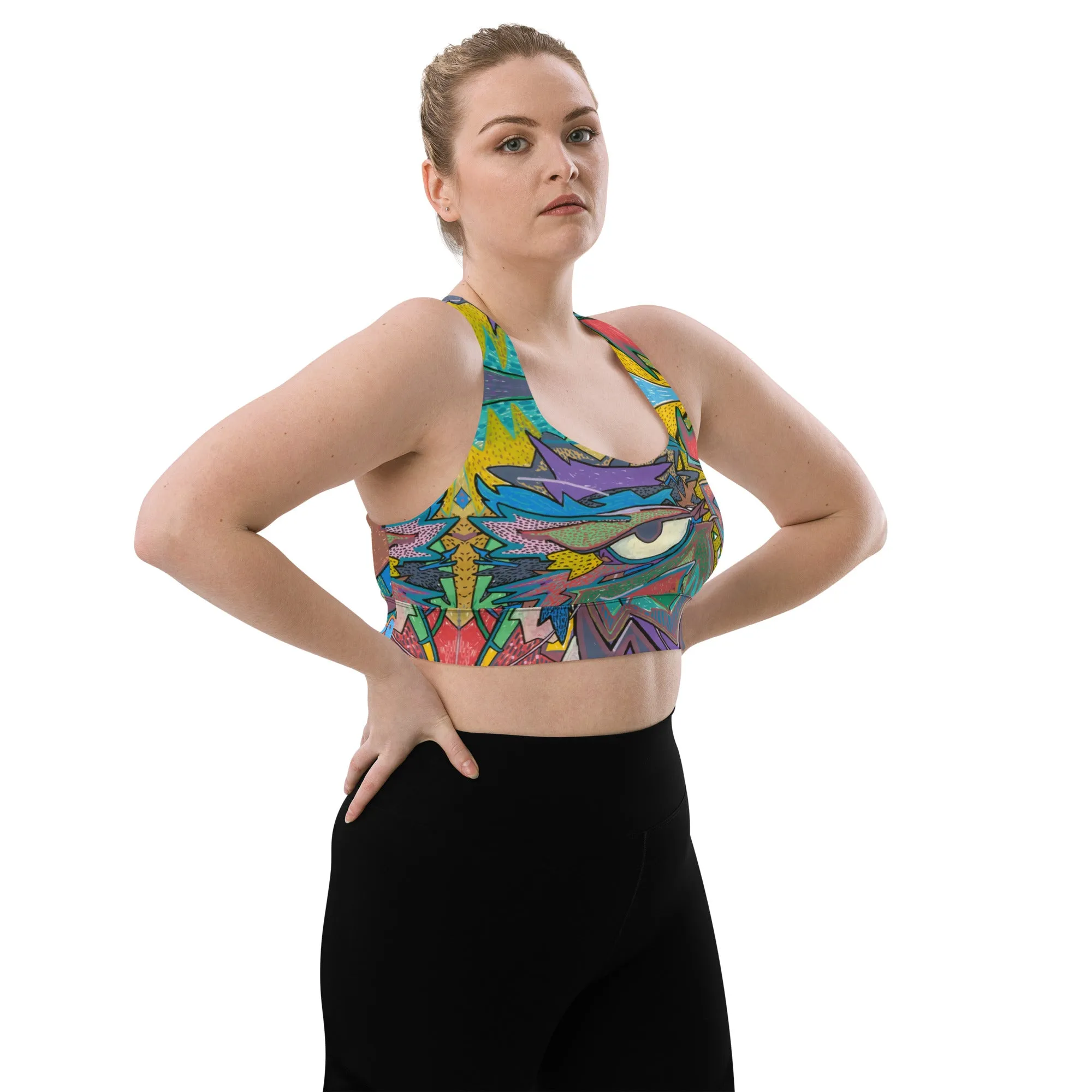 One eyed Graffiti Longline sports bra