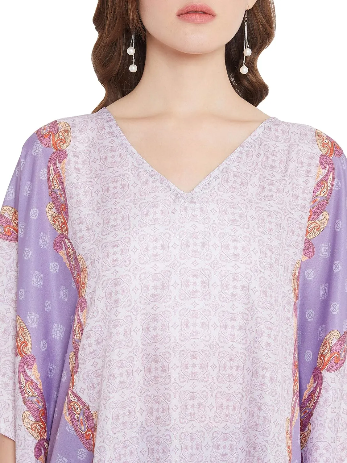 Oussum Women Long Maxi Plus Size Polyester Kaftan Caftan Gown Beach Party Casual Dress