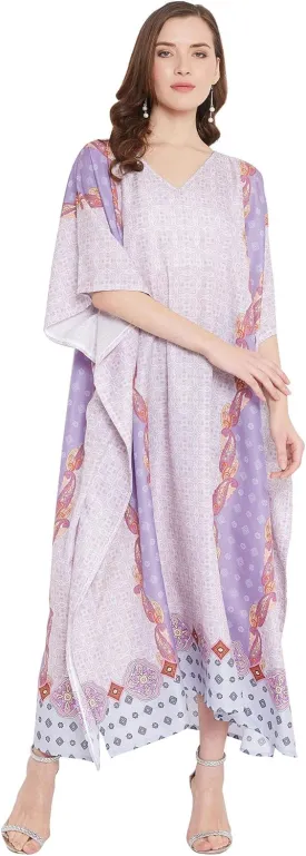 Oussum Women Long Maxi Plus Size Polyester Kaftan Caftan Gown Beach Party Casual Dress