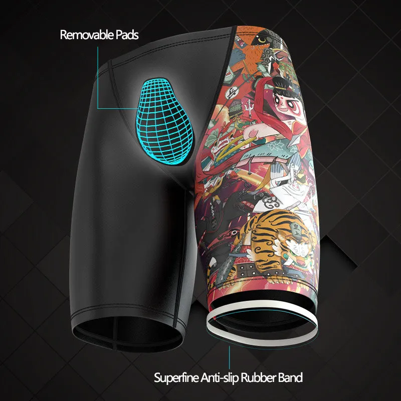 Plus Size & Quick-dry Men's Swimming Trunks with Nezha Pattern