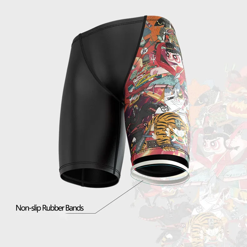 Plus Size & Quick-dry Men's Swimming Trunks with Nezha Pattern