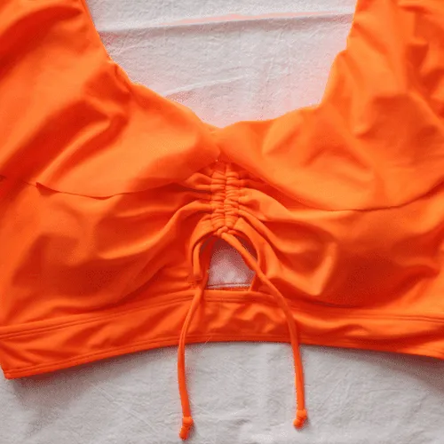 Plus Size High Waist Ruffles Tankini Set