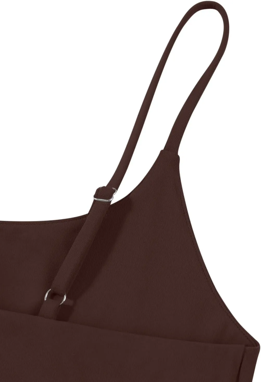 REORIA Women Sexy Cami Square Neck Thong Bodysuit Backless Spaghetti Strap Tank Top