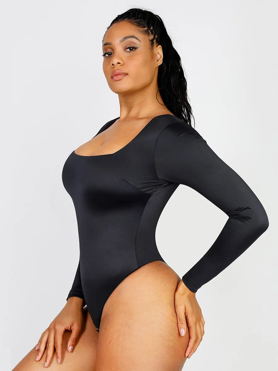 Satin Sleek Thong Bodysuit Shaper
