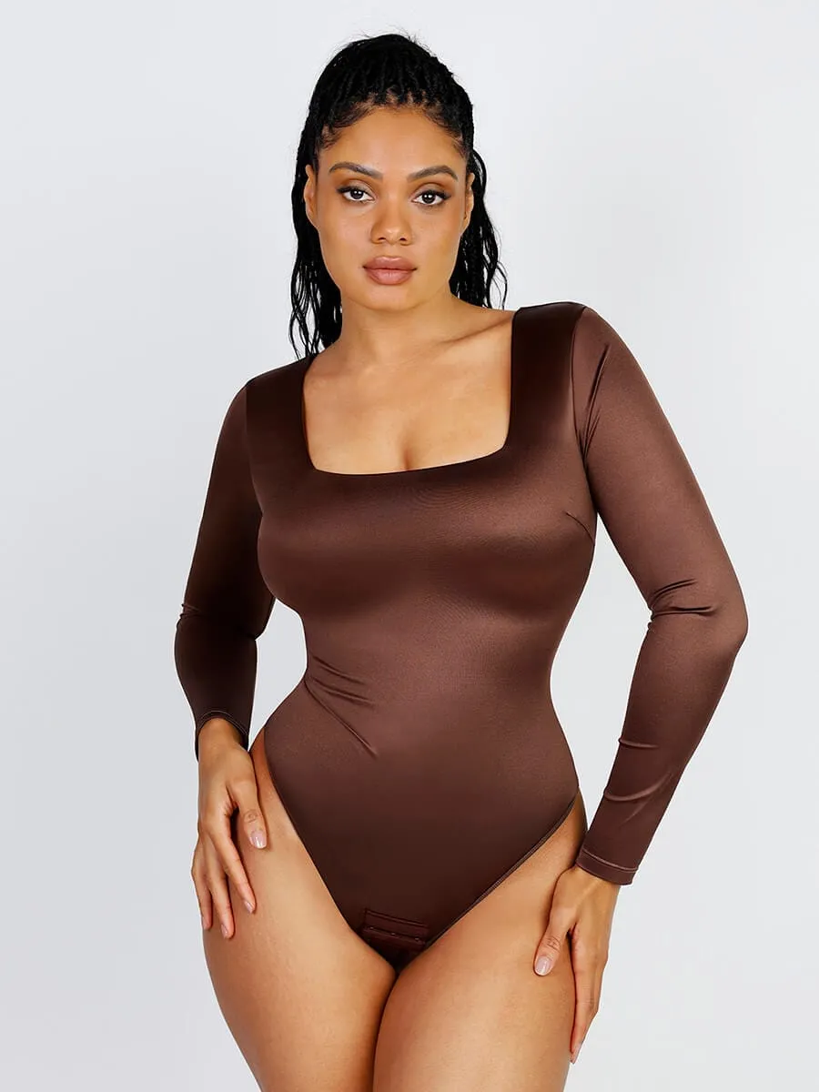 Satin Sleek Thong Bodysuit Shaper