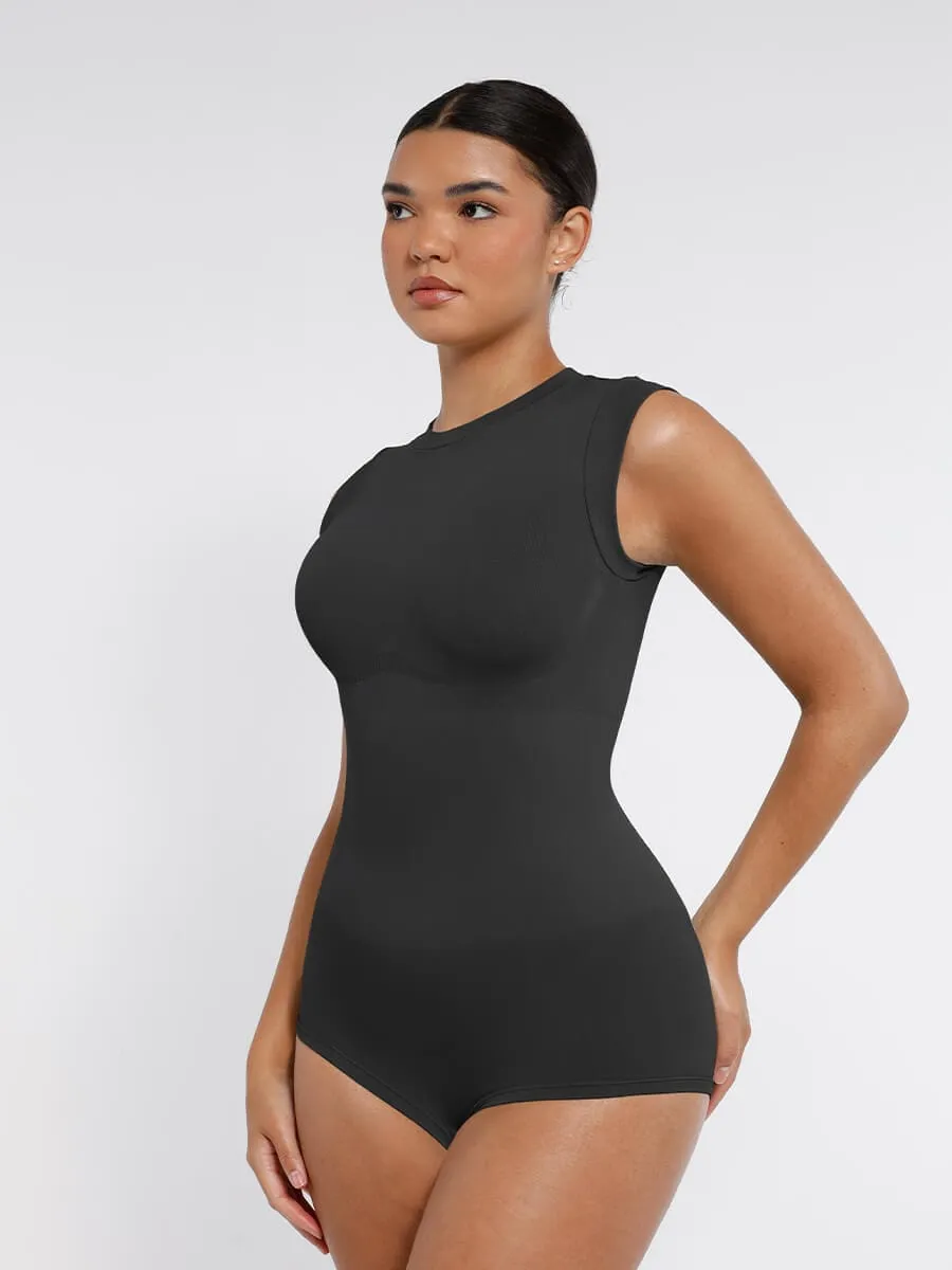 Seamless Cap Sleeve Waist and Abdomen Shaping Shapewear Bodysuit