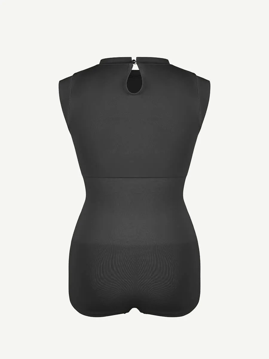 Seamless Cap Sleeve Waist and Abdomen Shaping Shapewear Bodysuit