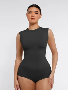 Seamless Cap Sleeve Waist and Abdomen Shaping Shapewear Bodysuit