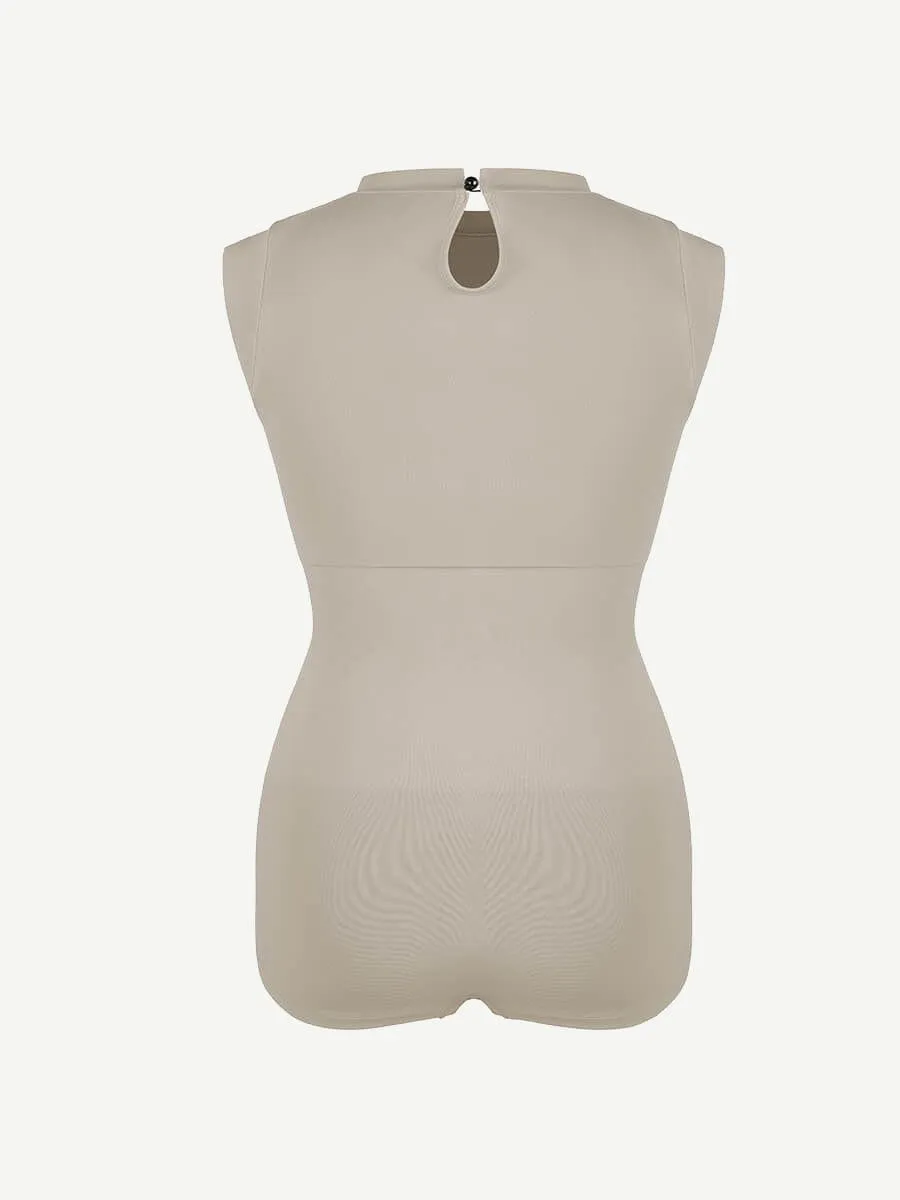 Seamless Cap Sleeve Waist and Abdomen Shaping Shapewear Bodysuit