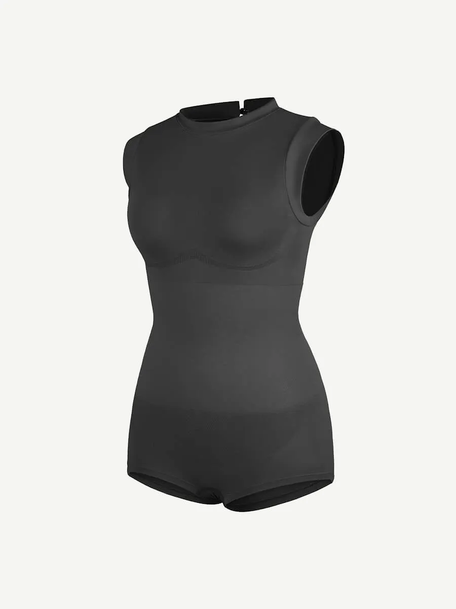 Seamless Cap Sleeve Waist and Abdomen Shaping Shapewear Bodysuit