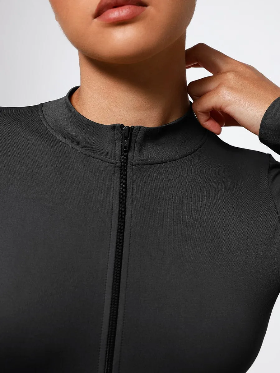 Shapewear Zipper Bodysuit Black