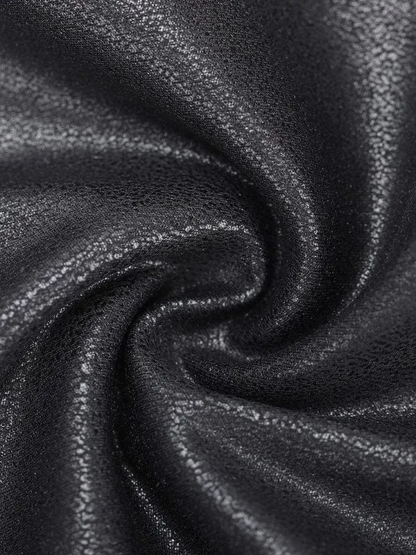 Stretchy Tummy Control Faux Leather Shapewear Bodysuit