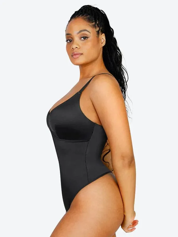 Tummy Control Elastic Mesh Shapewear Thong Bodysuit