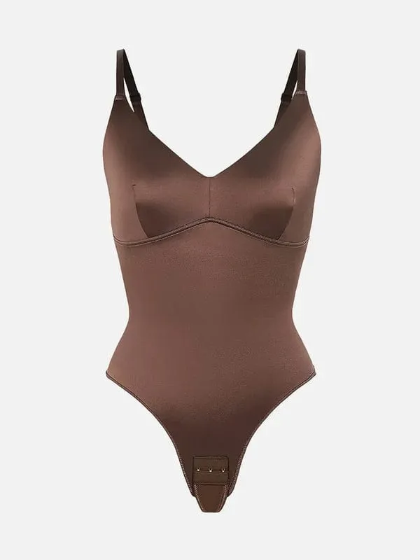 Tummy Control Elastic Mesh Shapewear Thong Bodysuit