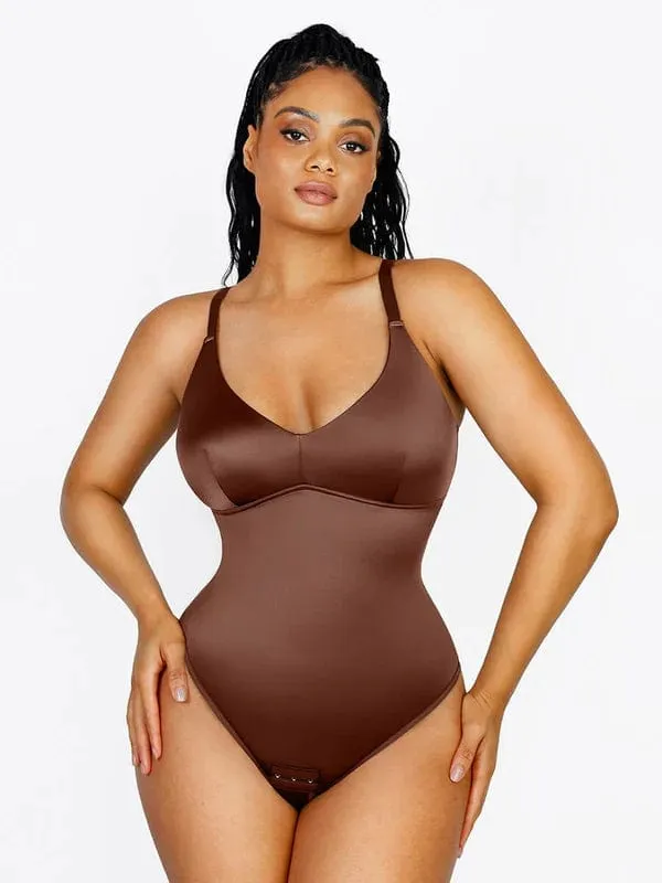 Tummy Control Elastic Mesh Shapewear Thong Bodysuit