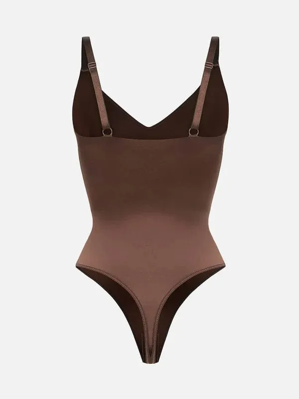 Tummy Control Elastic Mesh Shapewear Thong Bodysuit