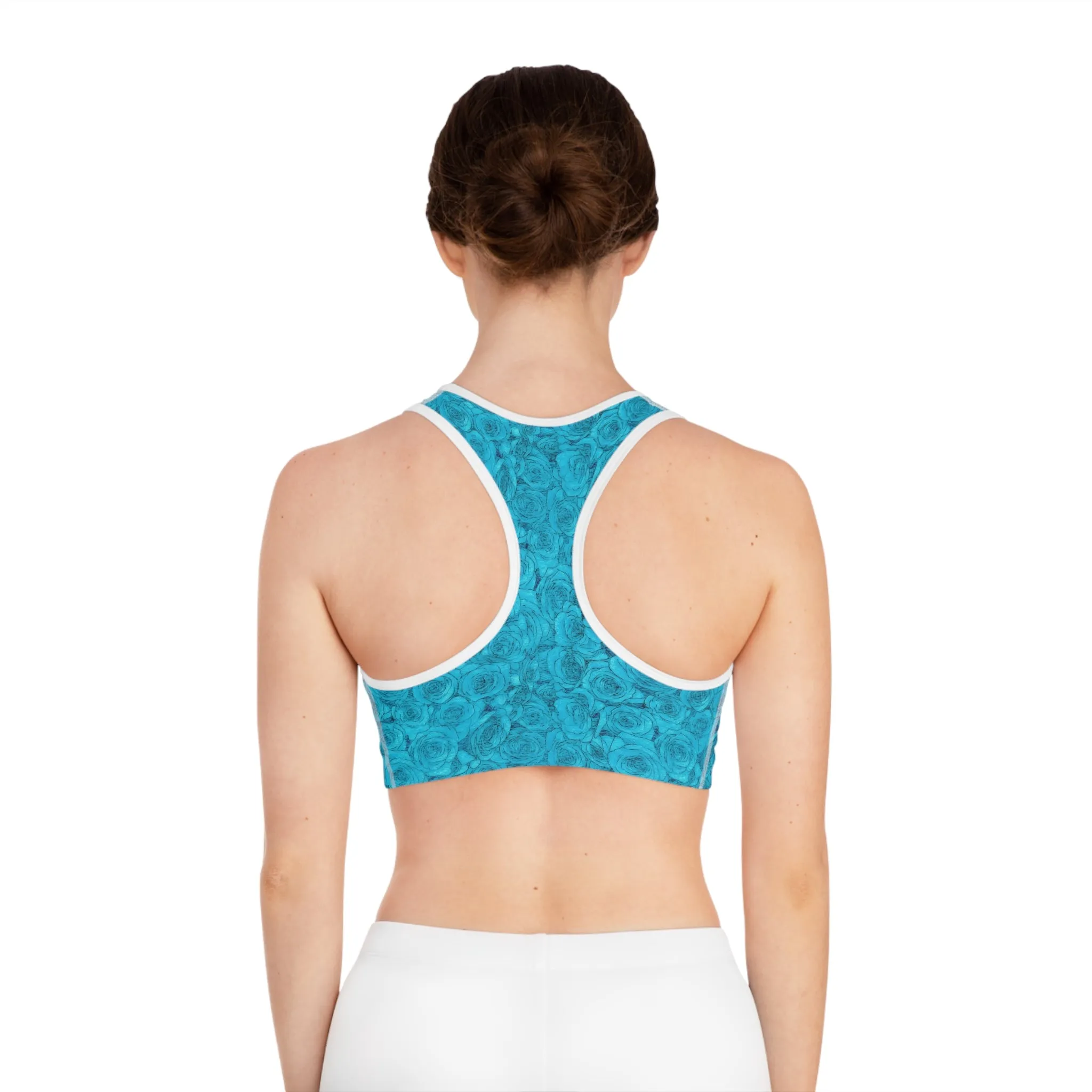 Turquoise Rose Sports Bra