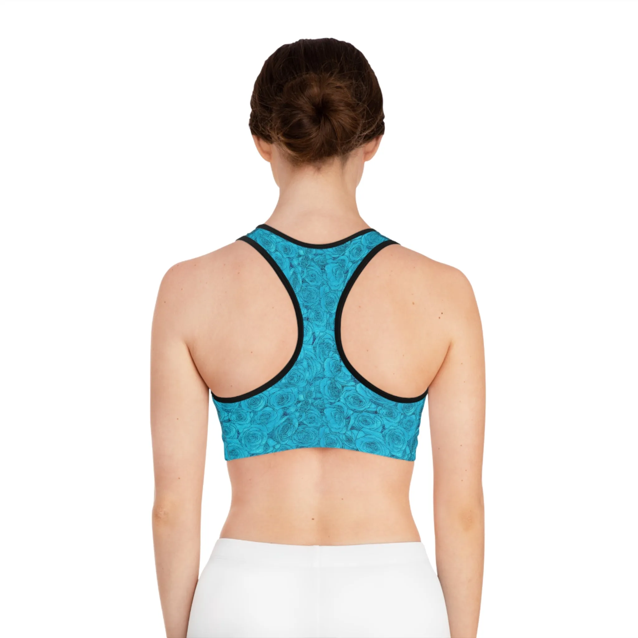 Turquoise Rose Sports Bra