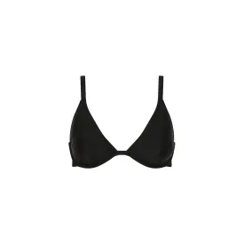 Underwire Triangle D  Cup Bikini Top - Moonlight Black