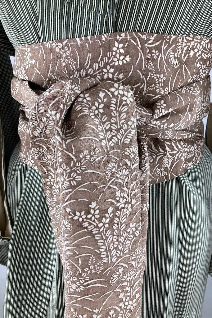 Vintage 1960s Green Pinstripe Silk Kimono