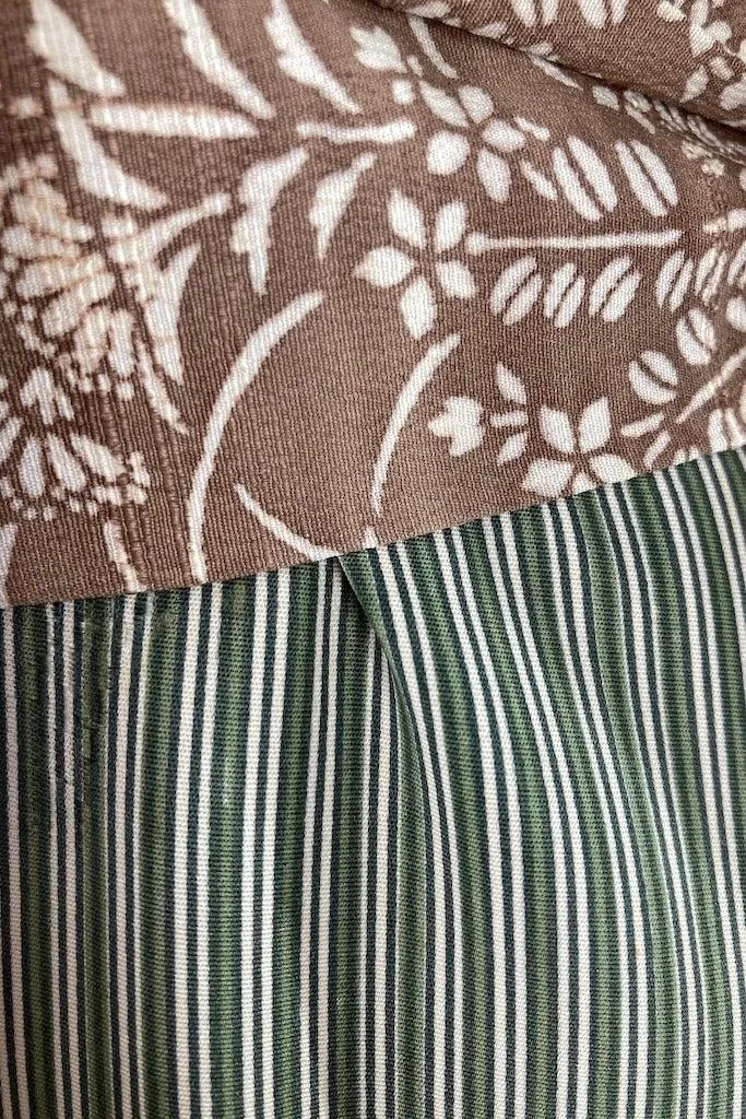 Vintage 1960s Green Pinstripe Silk Kimono