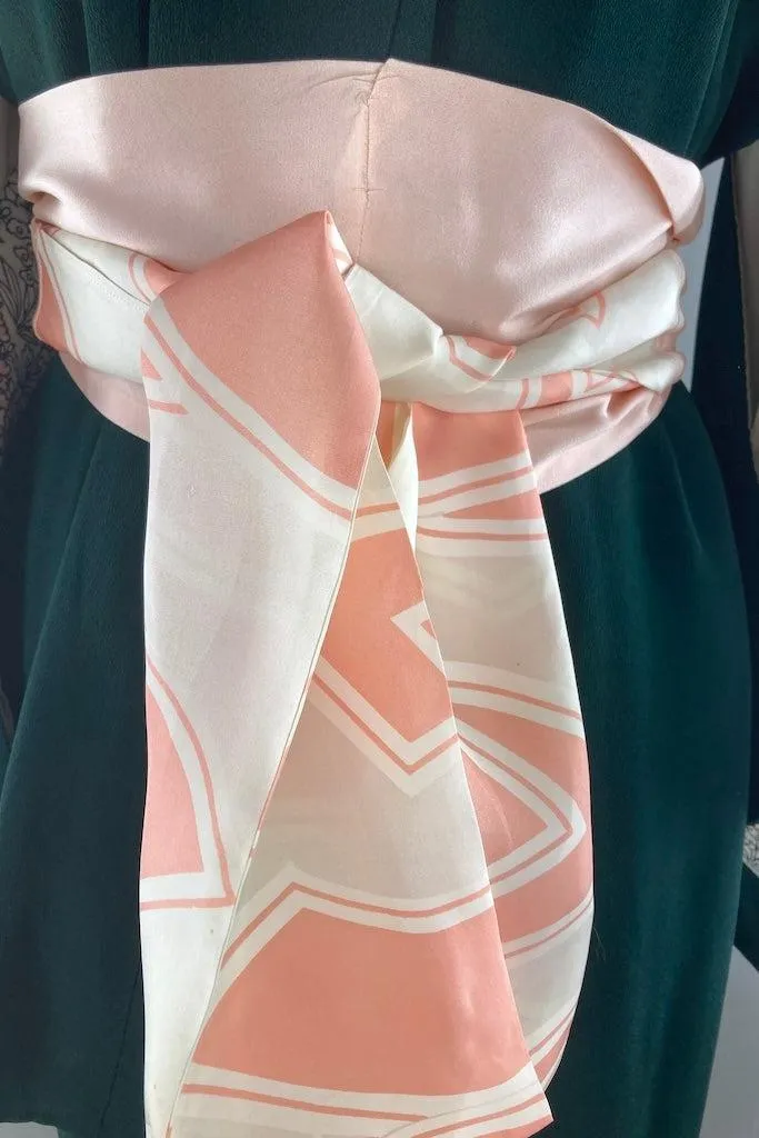 Vintage Forest Green Silk Kimono