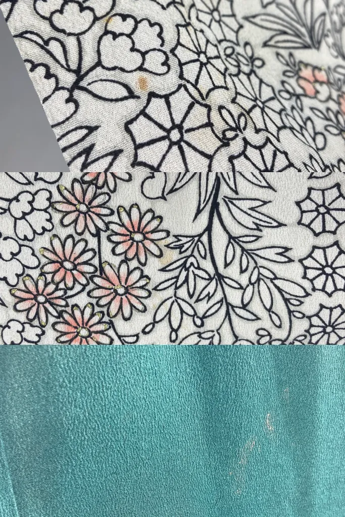Vintage Forest Green Silk Kimono